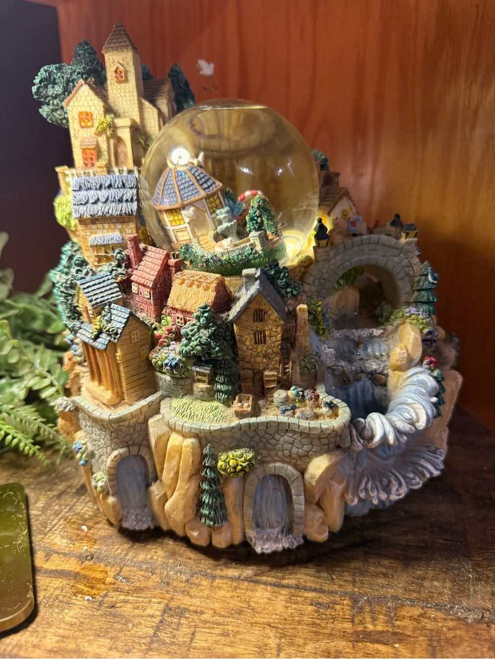 Classic Treasures Musical Cottage Waterglobe Water Fountain, Works.